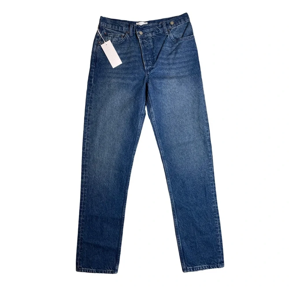 Free People Boyish The Casey Criss Cross Straight Women Blue 27 $189
